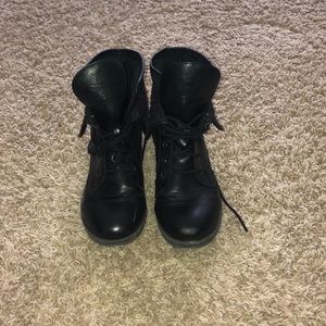 Floral pattern Combat boots